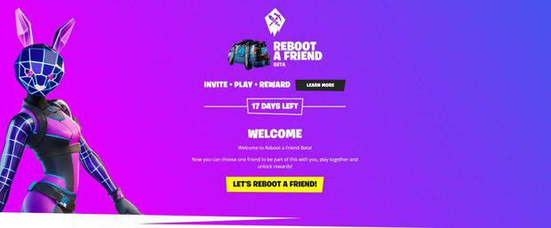Reboot a friend main page with let's reboot a friend button