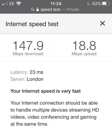 My internet speed test when using a wireless connection gets 23 ms ping